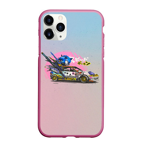 Чехол iPhone 11 Pro матовый Sonic racer / 3D-Малиновый – фото 1