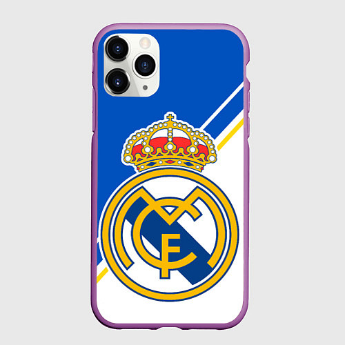 Чехол iPhone 11 Pro матовый REAL MADRID РЕАЛ МАДРИД / 3D-Фиолетовый – фото 1