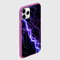 Чехол iPhone 11 Pro матовый НЕОНОВАЯ МОЛНИЯ ГРОЗА, цвет: 3D-фиолетовый — фото 2