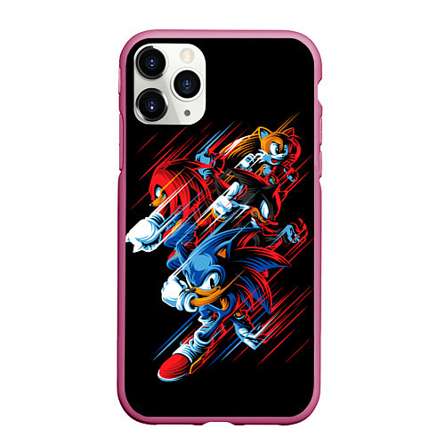 Чехол iPhone 11 Pro матовый Sonics team / 3D-Малиновый – фото 1