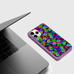 Чехол iPhone 11 Pro матовый Неоновый папоротник, цвет: 3D-фиолетовый — фото 2
