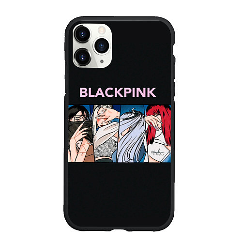 Чехол iPhone 11 Pro матовый Hide eyes Blackpink / 3D-Черный – фото 1