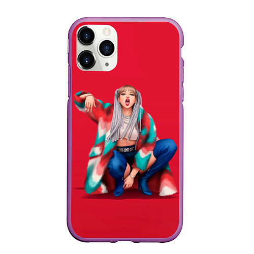 Чехол iPhone 11 Pro матовый Kill the love Lisa / 3D-Фиолетовый – фото 1