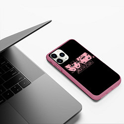 Чехол iPhone 11 Pro матовый Black Pink Art, цвет: 3D-малиновый — фото 2