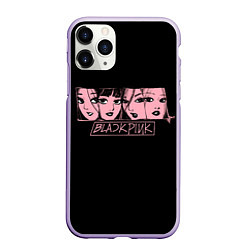 Чехол iPhone 11 Pro матовый Black Pink Art, цвет: 3D-светло-сиреневый