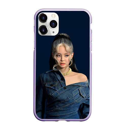 Чехол iPhone 11 Pro матовый Jennie jeans / 3D-Светло-сиреневый – фото 1