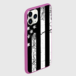 Чехол iPhone 11 Pro матовый ЗВЕЗДНО-ПОЛОСАТЫЙ, цвет: 3D-фиолетовый — фото 2
