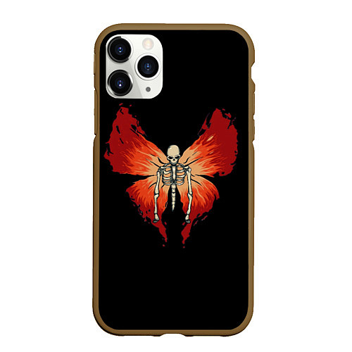 Чехол iPhone 11 Pro матовый Butterfly Skeleton / 3D-Коричневый – фото 1