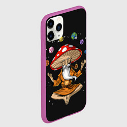 Чехол iPhone 11 Pro матовый Космический Гриб Волшебник, цвет: 3D-фиолетовый — фото 2
