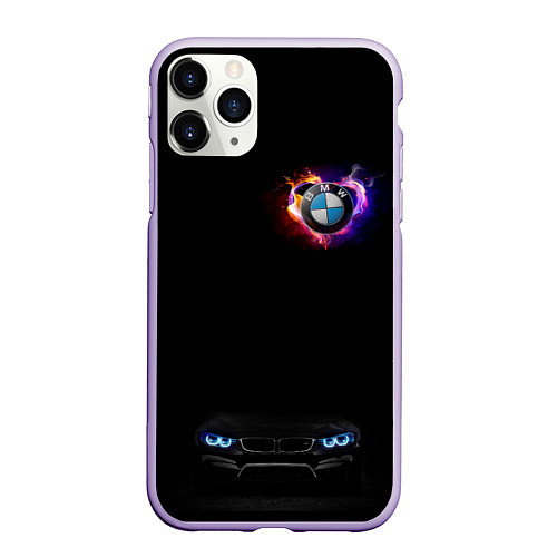 Чехол iPhone 11 Pro матовый BMW Car / 3D-Светло-сиреневый – фото 1