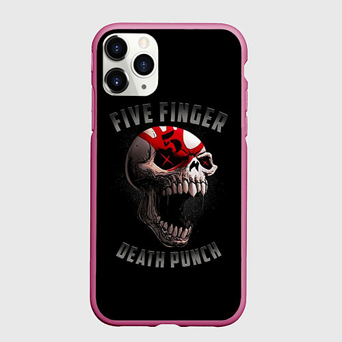 Чехол iPhone 11 Pro матовый Five Finger Death Punch 5FDP / 3D-Малиновый – фото 1