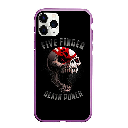 Чехол iPhone 11 Pro матовый Five Finger Death Punch 5FDP / 3D-Фиолетовый – фото 1