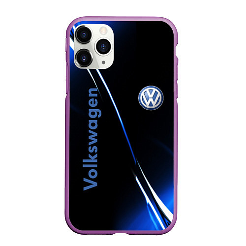 Чехол iPhone 11 Pro матовый VOLKSWAGEN / 3D-Фиолетовый – фото 1