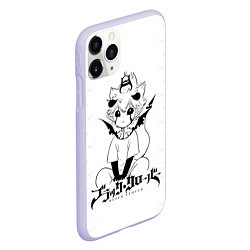 Чехол iPhone 11 Pro матовый Черный демон Аста и Неро, цвет: 3D-светло-сиреневый — фото 2