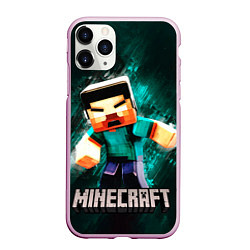 Чехол iPhone 11 Pro матовый MINECRAFT, цвет: 3D-розовый