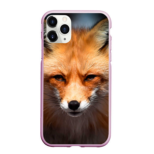 Чехол iPhone 11 Pro матовый Хитрая лисица / 3D-Розовый – фото 1