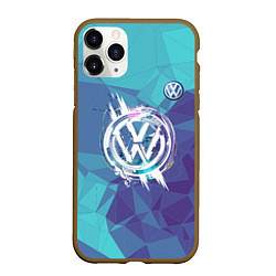 Чехол iPhone 11 Pro матовый VOLKSWAGEN, цвет: 3D-коричневый