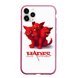 Чехол iPhone 11 Pro матовый Hades wolf, цвет: 3D-малиновый