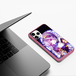 Чехол iPhone 11 Pro матовый Keqing - Genshin Impact, цвет: 3D-малиновый — фото 2