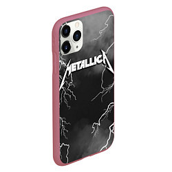 Чехол iPhone 11 Pro матовый METALLICA РАЗРЯД МОЛНИИ, цвет: 3D-малиновый — фото 2