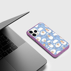 Чехол iPhone 11 Pro матовый Счастливые овечки, цвет: 3D-фиолетовый — фото 2