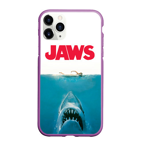 Чехол iPhone 11 Pro матовый Jaws 1975 / 3D-Фиолетовый – фото 1