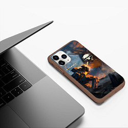 Чехол iPhone 11 Pro матовый Battletech warrior, цвет: 3D-коричневый — фото 2