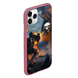 Чехол iPhone 11 Pro матовый Battletech warrior, цвет: 3D-малиновый — фото 2