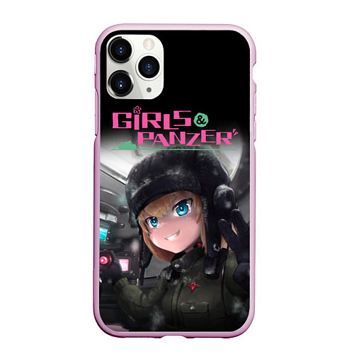 Чехол iPhone 11 Pro матовый Девушки и танки Girls und Panzer Z / 3D-Розовый – фото 1