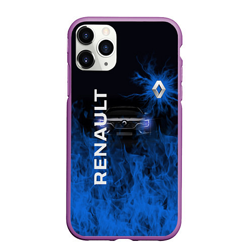 Чехол iPhone 11 Pro матовый RENAULT / 3D-Фиолетовый – фото 1