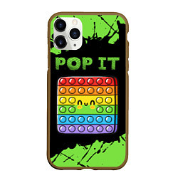 Чехол iPhone 11 Pro матовый Поп Ит Симпл Димпл - Краска, цвет: 3D-коричневый