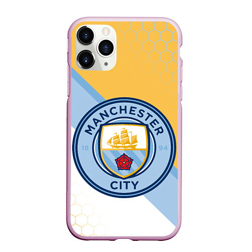 Чехол iPhone 11 Pro матовый MANCHESTER CITY МАНЧЕСТЕР / 3D-Розовый – фото 1