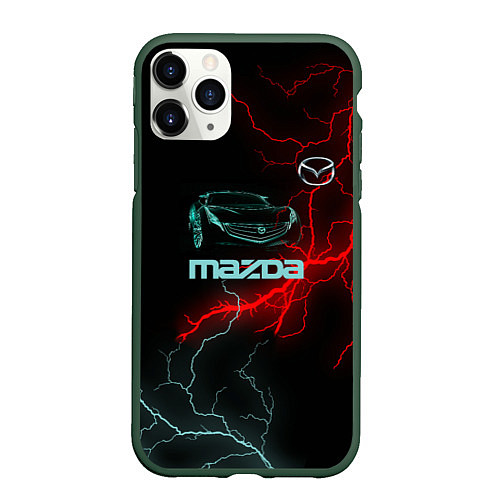 Чехол iPhone 11 Pro матовый Mazda / 3D-Темно-зеленый – фото 1