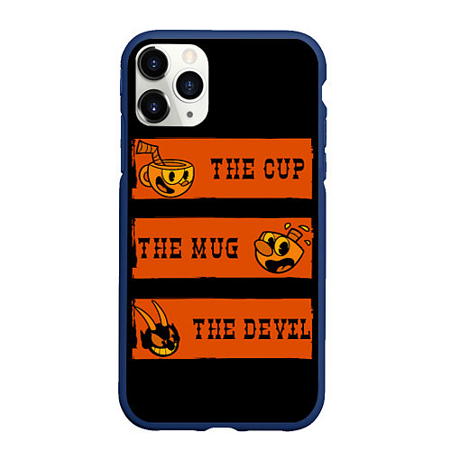 Чехол iPhone 11 Pro матовый CUP MUG DEVIL / 3D-Тёмно-синий – фото 1