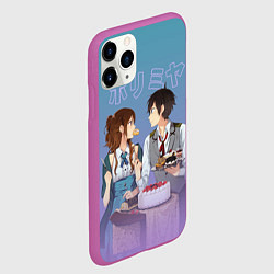 Чехол iPhone 11 Pro матовый Хоримия любовь, цвет: 3D-фиолетовый — фото 2