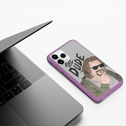 Чехол iPhone 11 Pro матовый The Dude, цвет: 3D-фиолетовый — фото 2