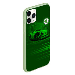 Чехол iPhone 11 Pro матовый Skoda, цвет: 3D-салатовый — фото 2