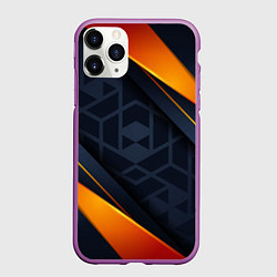 Чехол iPhone 11 Pro матовый BLACK ORANGE, цвет: 3D-фиолетовый