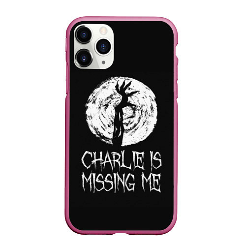 Чехол iPhone 11 Pro матовый Charlie is missing me / 3D-Малиновый – фото 1