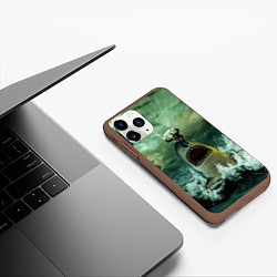 Чехол iPhone 11 Pro матовый Shark Attack Акула атакует, цвет: 3D-коричневый — фото 2