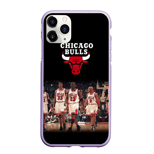 Чехол iPhone 11 Pro матовый CHICAGO BULLS 3 / 3D-Светло-сиреневый – фото 1