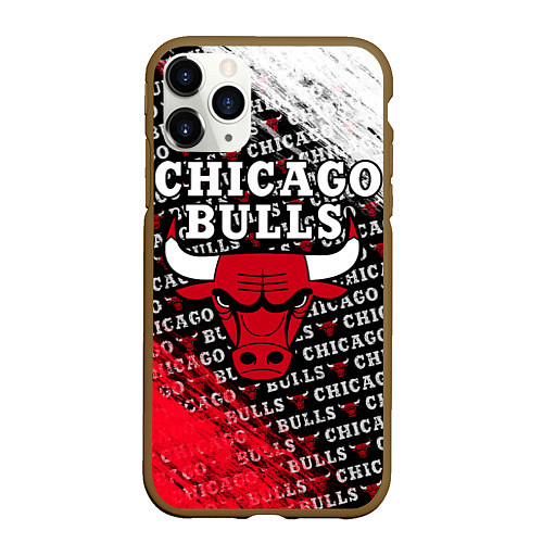 Чехол iPhone 11 Pro матовый CHICAGO BULLS 6 / 3D-Коричневый – фото 1