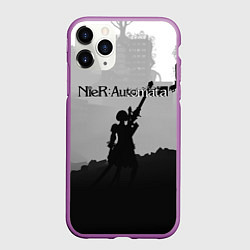 Чехол iPhone 11 Pro матовый Nier Automata Z, цвет: 3D-фиолетовый