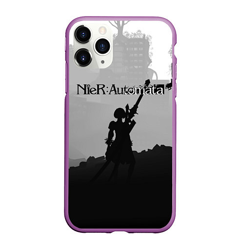 Чехол iPhone 11 Pro матовый Nier Automata Z / 3D-Фиолетовый – фото 1