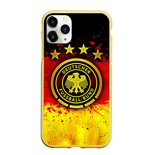 Чехол iPhone 11 Pro матовый Сборная Германии / 3D-Желтый – фото 1