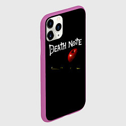 Чехол iPhone 11 Pro матовый Death Note яблоко и ручка, цвет: 3D-фиолетовый — фото 2