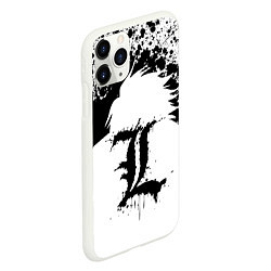 Чехол iPhone 11 Pro матовый Death Note черная краска, цвет: 3D-белый — фото 2