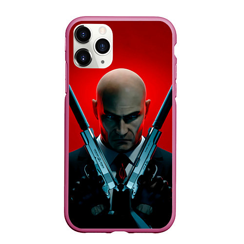 Чехол iPhone 11 Pro матовый Agent here / 3D-Малиновый – фото 1