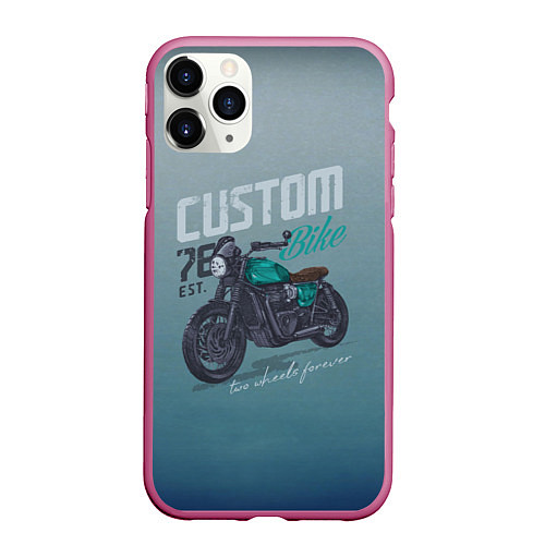 Чехол iPhone 11 Pro матовый Custom Bike / 3D-Малиновый – фото 1