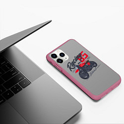 Чехол iPhone 11 Pro матовый Racing 85, цвет: 3D-малиновый — фото 2